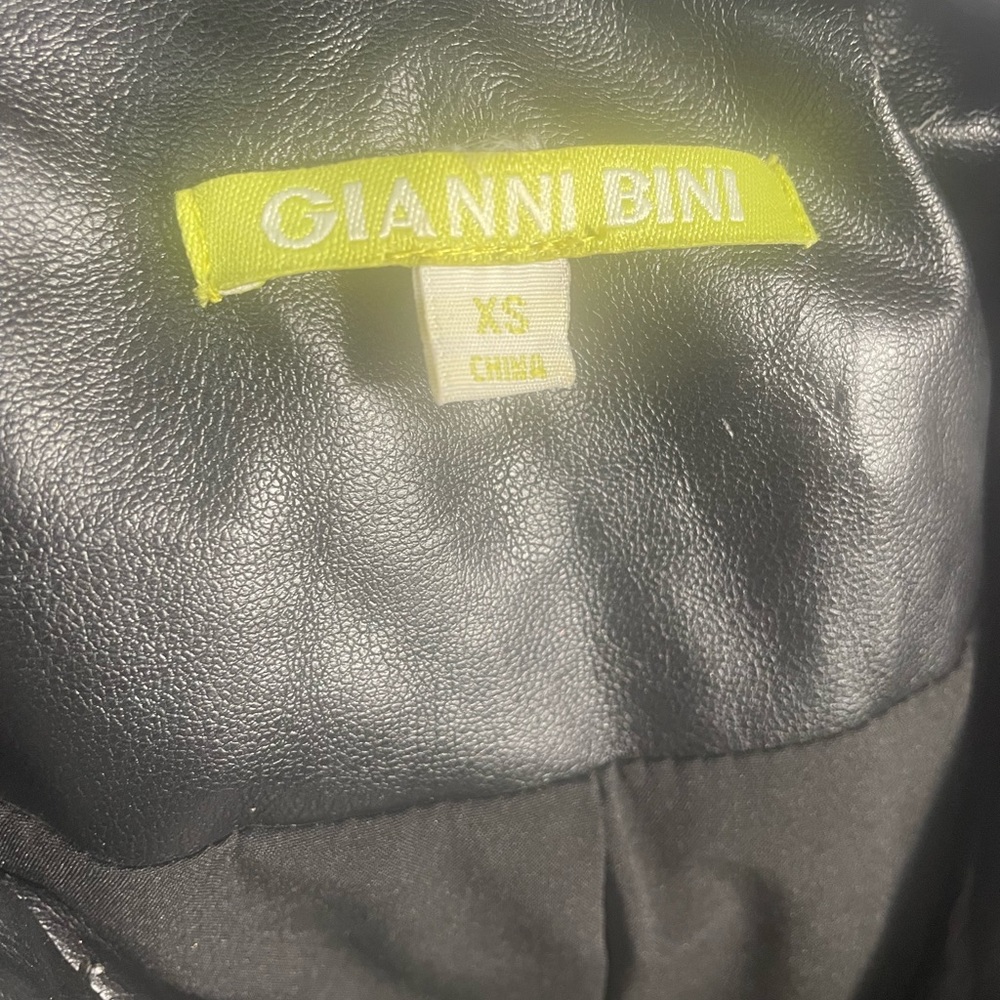 Gianni Binni Black Faux Leather Biker, Motto Jacket,XS - Picture 12 of 15